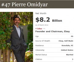 Billionaire eBay founder and supporter of 'revolutions' Pierre Omidyar